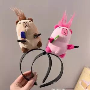 카피바라 머리띠 인형 쓸데없는 킹받는 웃긴 선물 카피바라머리띠
