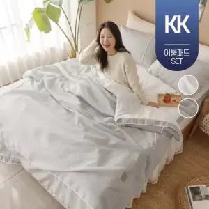 호텔식 여름 뱀부 시어서커 순면 냉감 차렵 이불 슈퍼킹 라지킹 침대 패드 침구 세트 KK 풀셋트