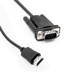 HDMI-VGA 케이블 변환기 어댑터 남성-남성 15 핀 HDMI VGA 커넥터 코드 송신기 모니터 D-SUB 단방향 전송
