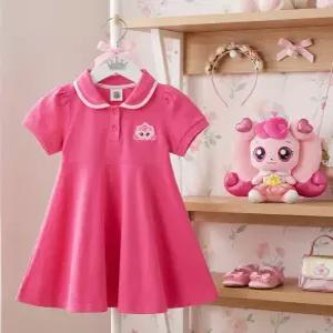 캐치티니핑 여아용 하츄핑 PK 카라 플레어 5부 반팔 원피스