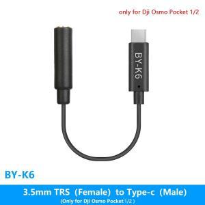 BOYA BY K6 3.5mm TRS암 Type C 마이크 어댑터 DJI OSMO Pocket 1/2 외부 녹음용 오디오