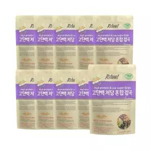 [리투알] 고단백 저당 혼합 잡곡 텍스쳐 1kg x 10팩 / 귀리 현미 수수 렌틸콩 완두콩 서리태 파로