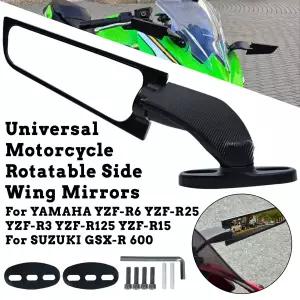 호환  야마하 YZF R6 R25 R3 R125 R15 스즈키 GSX-R 600 용 범용 사이드 윙 미러 접이식 백미러