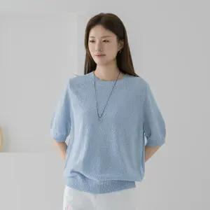 [마담4060]엄마옷 마담4060 라운드부클니트 중년여성 데일리 티셔츠 -RTE2604029-