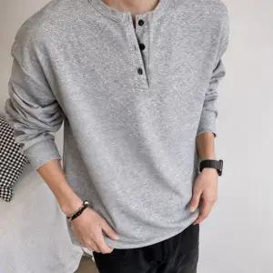 루즈핏 티셔츠 데일리 헨리넥 캐주얼 남성 긴 팔 티셔츠 봄가을