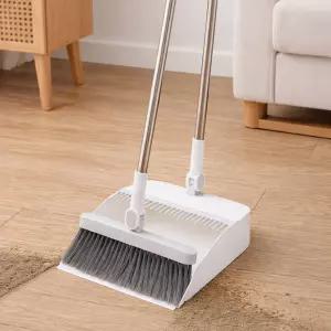 회전 헤드 스탠드 빗자루 쓰레받이 세트 접이식 보관 긴 롱 빗자루 청소도구세트