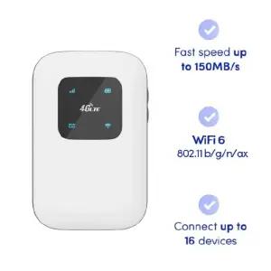 3G/4G Lte 라우터 무선 WiFi 6 모뎀 휴대용 ESIM/SIM 핫스팟 4G 포켓 Mifi CAT4 2700mah
