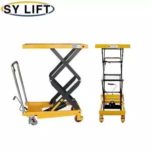 SY리프트 2단 수동 테이블 리프트 350KG SLT-350D 유압식 이동식 수동 운반대차