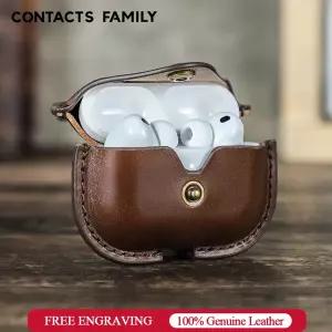 호환 AirPods Pro 3 케이스용 가죽 커버 Airpod Pro 2세대 1세대 블루투스 무선 헤드폰 후크가 있는 충전