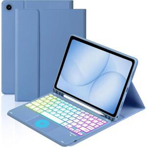 삼성 갤럭시 탭용 MePadKey 터치패드 키보드 케이스 A11 Plus /A9 2025 /2023 11인치 7색 백라이트 타입-C 충전 펜슬 홀더 커버 장착 태블릿 A11+ /A9+ (파란색)