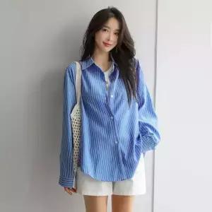 [시크폭스] 헤이로우 스트라이프 셔츠_61SH2054