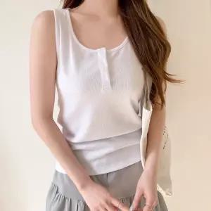 [빅사이즈]이블렛 벨티뮤 베이직 버튼 나시 제이스타일