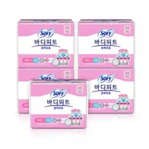 쏘피 바디피트 생리대 볼록맞춤 중형 날개형 16p X5팩 BNS