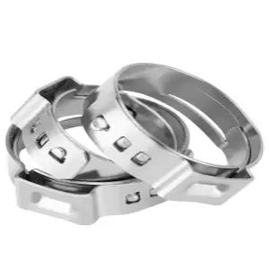 10개 304 스테인레스 스틸 퀵 설치 이어형 단일 이어 비천공 호스 클램프 클립