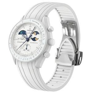 [미국배송] 오메가 X 스와치 문스워치용 스트랩 20MM 접이식 버클 매트 마감 밴드 호환 문스워치 스피드마스터 남성용 커브드 노 갭 교체