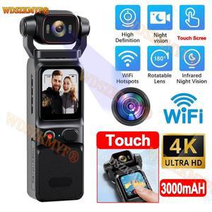 4K 포켓 카메라  녹화 충전식 1000mAh/3000mAh 휴대용  여행 자전거 운전 기