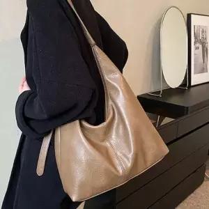 미니멀 소프트 레더 호보 숄더백 데일리 여성 핸드백