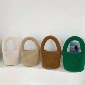 복조리 뽀글이 미니 토트 백 여성 미니 토트 백 겨울