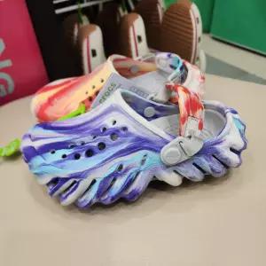 크록스 에코 글로우 마블 미스매치 클로그 키즈 샌들 213192-9JY