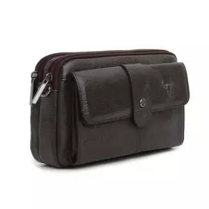 미니백 데일리 클러치 손가방 아빠 가죽 지갑 브라운