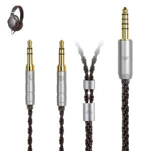 [미국배송] 하이피만 HE400SE / 에디션 XS SUNDARA HE560 HE-350 /HE1000 헤드셋용 OCC 교체 업그레이드 케이블 코어 OFC 오디오 케이블 듀얼 3.5MM 헤드폰 출력 8개 재고 4피트 길이 4.4MM 플러그용