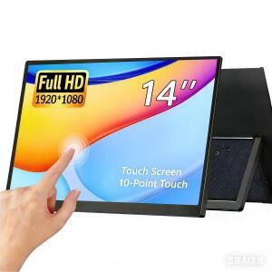 14인치 터치 휴대용 모니터 화면 디스플레이 16:9 풀 HD 1080P 노트북 컴퓨터용 외부