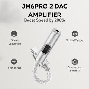 JCALLY JM6 Pro 2 듀얼 칩 DAC CX31993 MAX97220 타입-C 3.5mm 디지털 오디오 어댑터 휴대용 하이파이 앰프