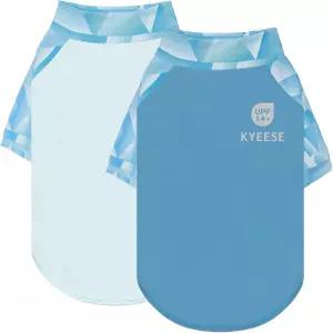 KYEESE 2팩 자외선 차단 개 셔츠 소형견 소년용 UPF 50 쿨링 T 소매가 달린 통기성 반사 선 여름 강아지 옷