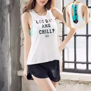 [하프클럽/]쿨원단 여성 민소매 요가복-화이트 L 스판 나시