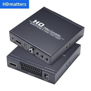 RGB Scart-HDMI 호환 스케일러 변환기 HD 박스 오디오 추출기 포함