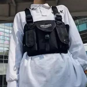 테크웨어스포츠체스트백 블랙)오토바이조끼가방 조끼가방 스포츠가방 앞으로매는가방