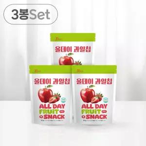 퓨어잇 올데이 동결건조 과일칩 사과딸기 3봉세트 100과자 아기간식 뻥과자 천연 과일