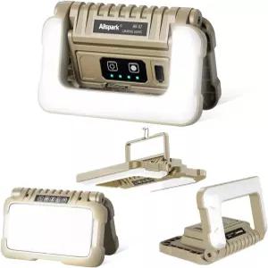 1500LM 접이식 휴대용 LED 캠핑 랜턴 충전식 조명 USB-C 작업 5가지 모드 3가지 광원 1/4인치 나사 어댑터