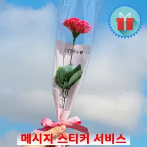 심플포장 메시지 카네이션 비누꽃 한송이 꽃다발 핑크 스승의날 어버이날 단체감사선물