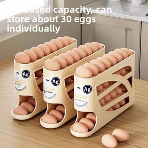 롤링 슬라이드 계란 보관함 식품 등급 냉장고 측면 도어 홀더 신선도 유지 정리함