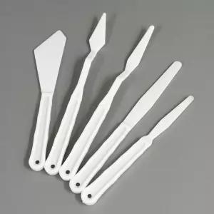 플라스틱 미술용 아트 페인팅 나이프 스파츌라 5개입