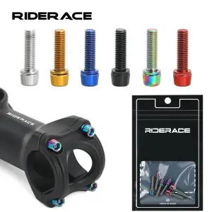 6 개/대 자전거 핸들 바 나사 M5 18MM 티타늄 도금 다채로운 강철 MTB 스템 라이저 병 홀더 볼트