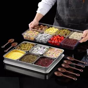 304스텐 분할 반찬통 칸막이 용기 식재료 토핑 일식 뷔페 나눔 밀폐 트레이