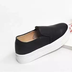 국내제조 인조가죽 통굽 키높이 슬립온 여성슬립온