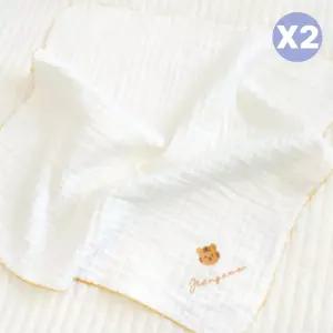 제이앤제나 아기 가제 거즈 손수건 자수 호랑이 X2 BNS