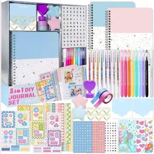 놀 2팩 DIY 저널 키트 84세 소녀를 위한 훌륭한 선물 예술 및 공예 용품 스크랩북 다이어리 세트 8세 0대