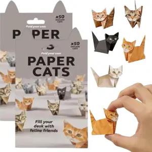DIY 종이 고양이 종이접기 100매 키트 오리가미 i 재미있는 공예 활동 귀여운 인형 접기 책상 장식 및