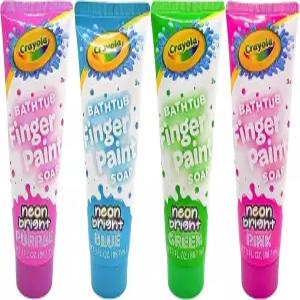 센터릭 욕조 네온 핑거 페인트 비누 4팩 블루 퍼플 핑크 그린 워셔블 목욕 튜브 각 3