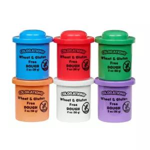 착색 밀 텐 프리 글리터 도우 6가지 색상 각 2 무독성 플레이 벌크 세트 감각 키트 파티 선호도 교실 팩