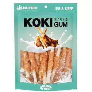 꼬기껌스틱형 강아지껌 꼬기 우유치킨 스틱18P 닭고기 애견간식 치킨 반려견스틱