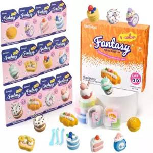 모델 매직 에어 드라이 클레이 키트 베이킹 2 조각 세트 도구가 있는 초경량 소프트 논스틱 모델링 안전한