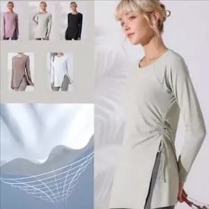 루즈핏 여성 요가복 상의 옆트임 필라테스복 여자 운동