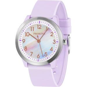 8~18세 어린이를 위한 프로킹 키즈 워치, 8~18세 어린이를 위한 학습 시간과 읽기 쉬운 5천만 방수, 소프트 밴드, 어린이를 위한 훌륭한 선물