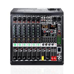 스튜디오 녹음 라이브 공연을 위한 MP3 플레이어+블루투스 U 디스크 48V 팬텀 전원 USB 녹음 WIN-MIX 6 채널 프로페셔널 오디오 믹서