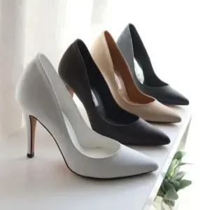 미들힐 슬림라인 소가죽 스텔레토 하이힐 킬힐